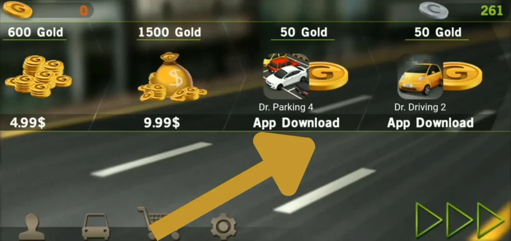  Looking at Store Offers to earn gold coins in dr. driving