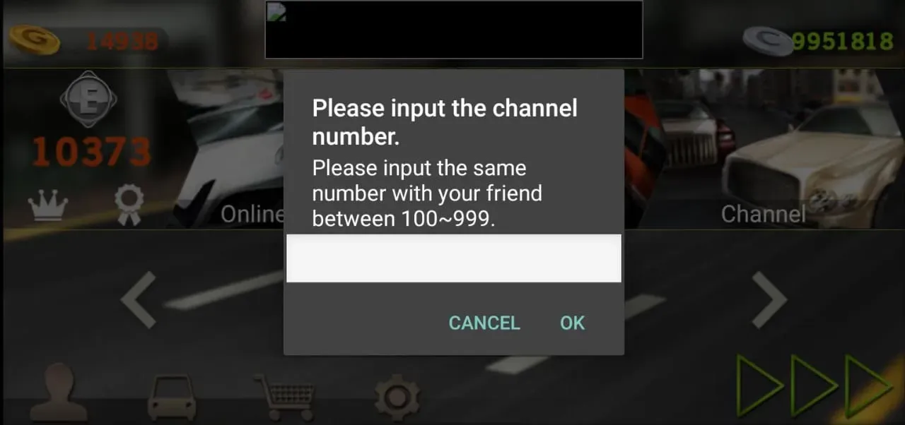 Input the channel number