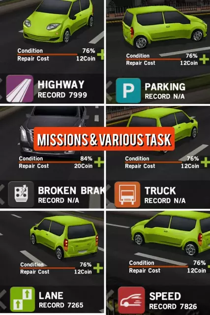 Missions and Various Tasks are available in Dr. Driving MOD apk